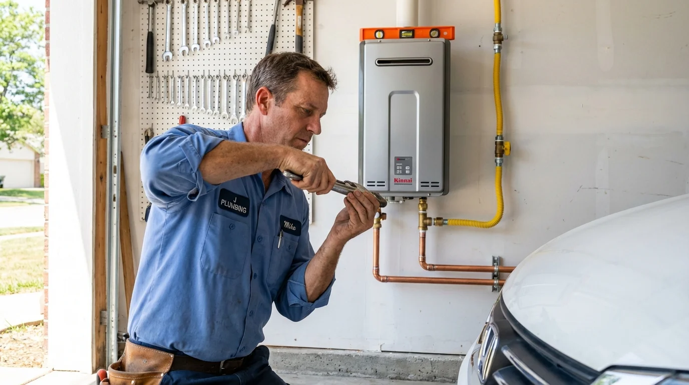 Tankless water heater installation by a Johns Plumbing LLC plumber in Indian Hills